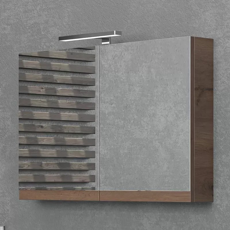 Specchiera bagno contenitore 90 cm con 2 ante NEL-90 - KAMALU