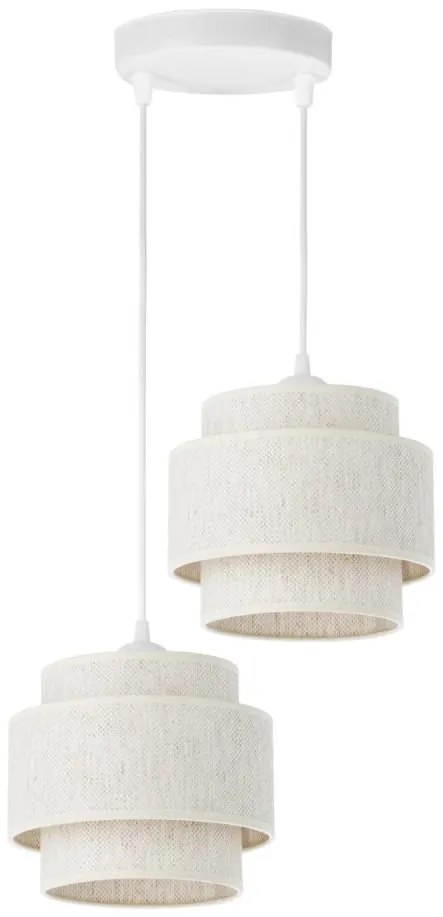 Lampadario a sospensione con cavo BOHO 2xE27/60W/230V bianco
