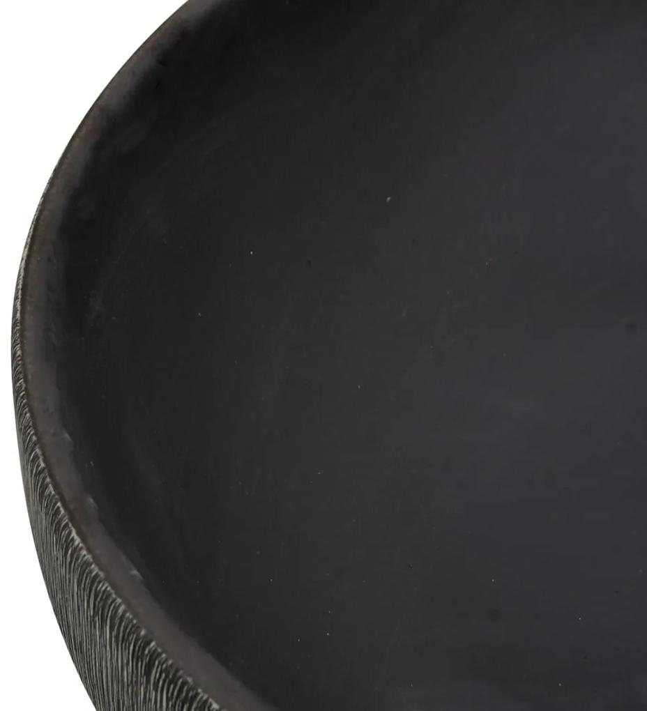 Lavabo da Appoggio Grigio e Nero Ovale 59x40x14 cm Ceramica