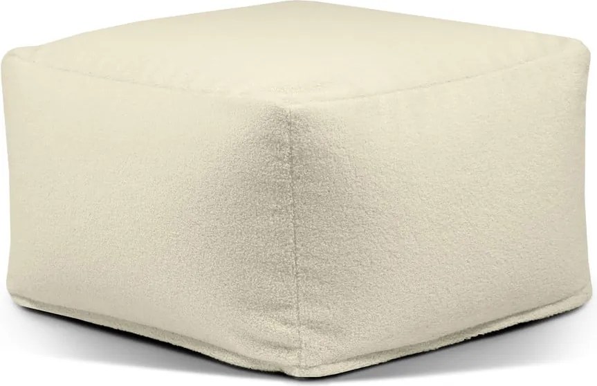 Puof a sacco grigio chiaro con rivestimento in bouclé Softbox MooG – SLOWDOWN