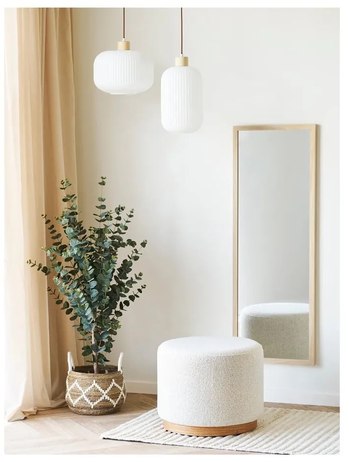 Lampadario bianco con paralume in vetro ø 20 cm Argalo – House Nordic