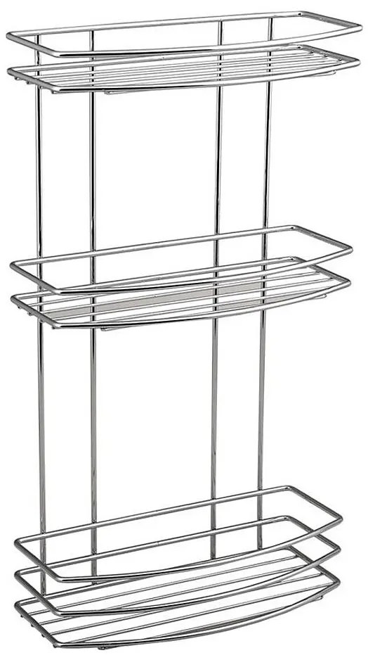 Aqualine - Mensola a muro per doccia a tre livelli CROMO LINE cromo lucido