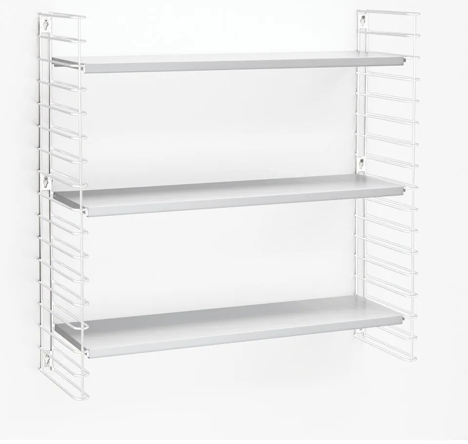 Scaffale a 3 piani con ripiani bianchi, larghezza 70 cm Libro - Metaltex