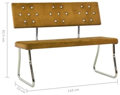 Panca 110 cm in Velluto Marrone