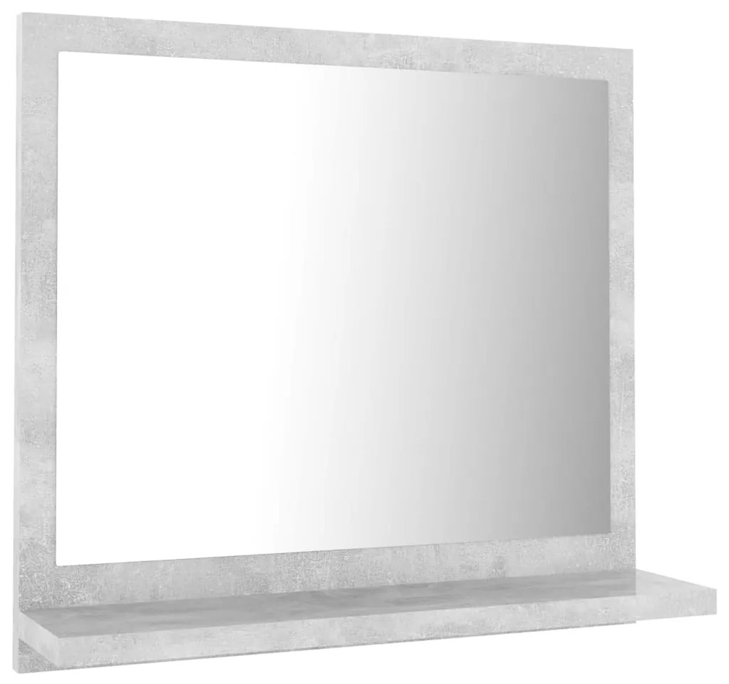 Specchio da bagno grigio cemento 40x10,5x37cm legno multistrato