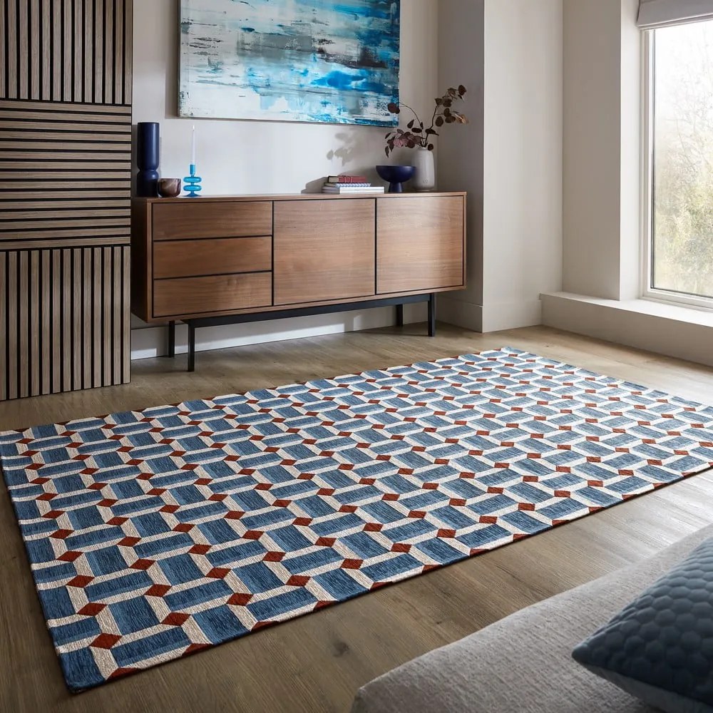 Tappeto blu 120x170 cm Lennox Geometric - Flair Rugs
