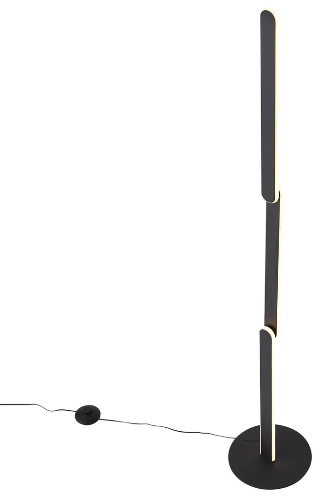 Lampada da terra di design nera con LED dimmerabile a 3 livelli - Gate