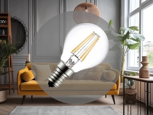 Lampadina LED a filamento G45 E14/6W/230V 4000K