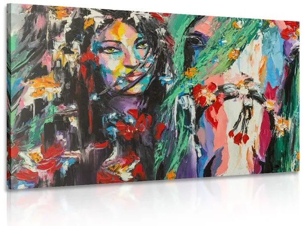 Stampa su tela – Donna e cavallo in pittura ad olio