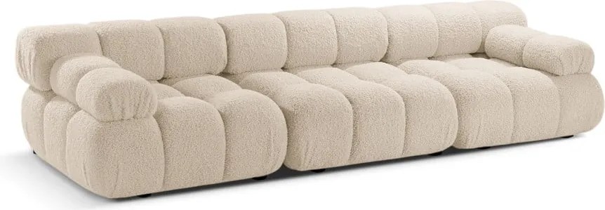 Divano componibile beige in tessuto bouclé 282 cm Bellis - Micadoni Home