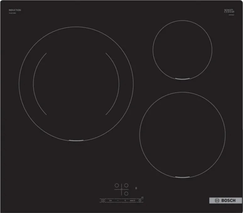 Bosch - piano cottura a induzione 60 cm 3 fuochi nero - PUJ611BB5E