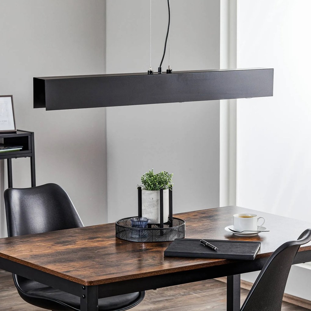 EMIBIG LIGHTING Lampada a sospensione Gentor 4, lunghezza 96 cm, colore nero