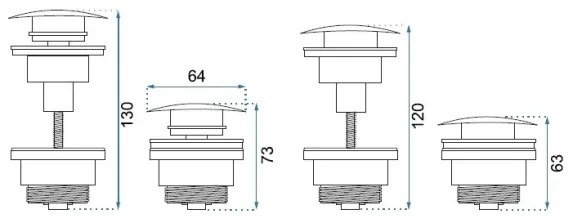 REA-A8585 - Scarico CLICK-CLACK per lavabo Ø 6,4 cm, oro spazzolato