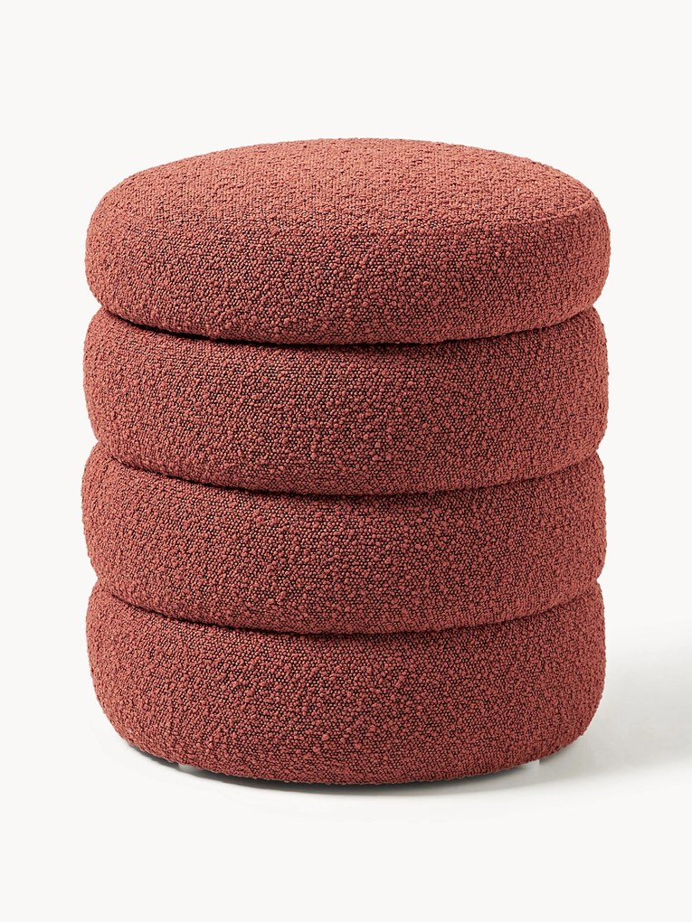 Pouf in bouclé con contenitore Alto