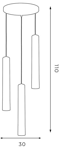 Lampadario a sospensione con filo NEST 3xGU10/8W/230V nero/cromo lucido