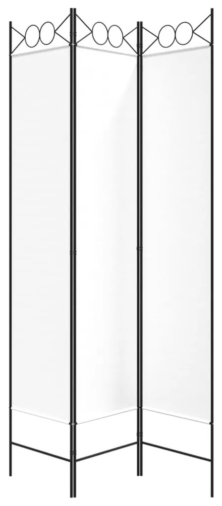 Divisorio a 3 pannelli bianco 120x200 cm in tessuto