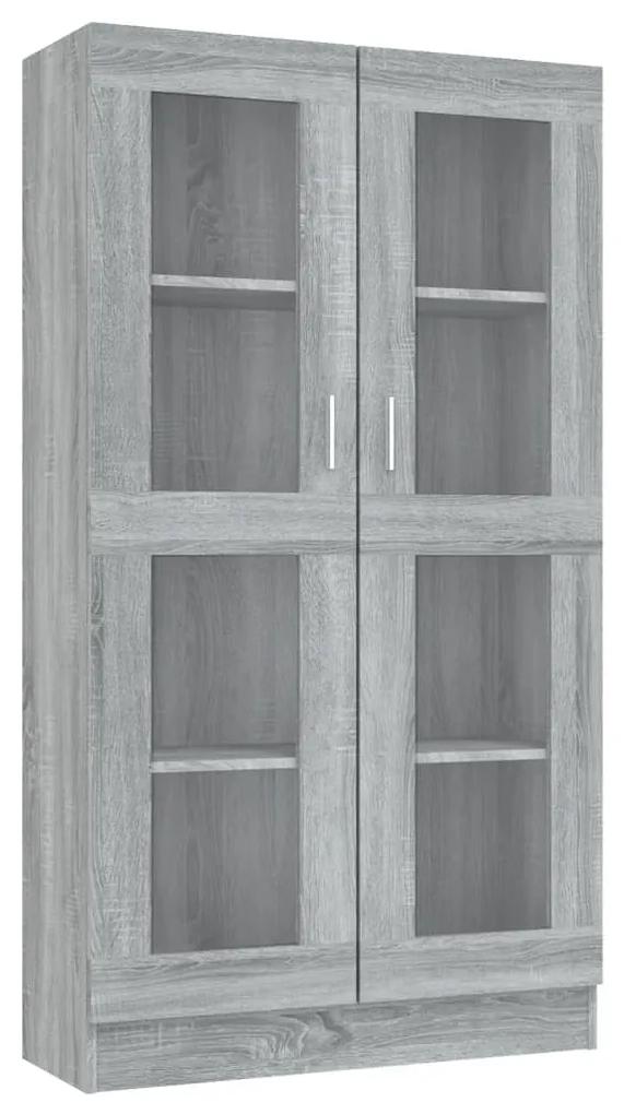 Mobile vetrina grigio sonoma 82,5x30,5x150 cm legno multistrato