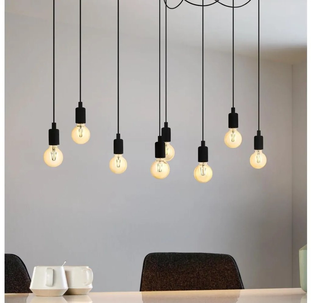 Eglo 43322 - Lampadario a sospensione con filo HOGSMILL 8xE27/40W/230V