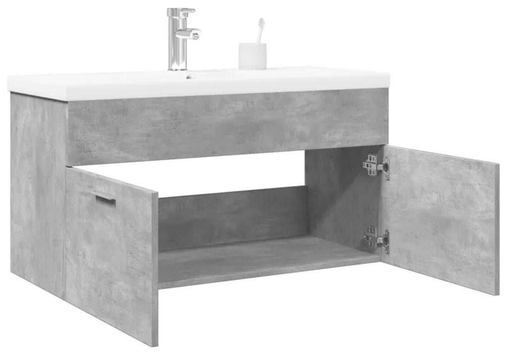 Mobile Da Bagno Con Lavabo Integrato Grigio Cemento /