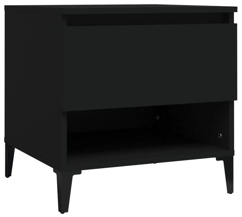 Tavolino nero 50x46x50 cm in legno multistrato