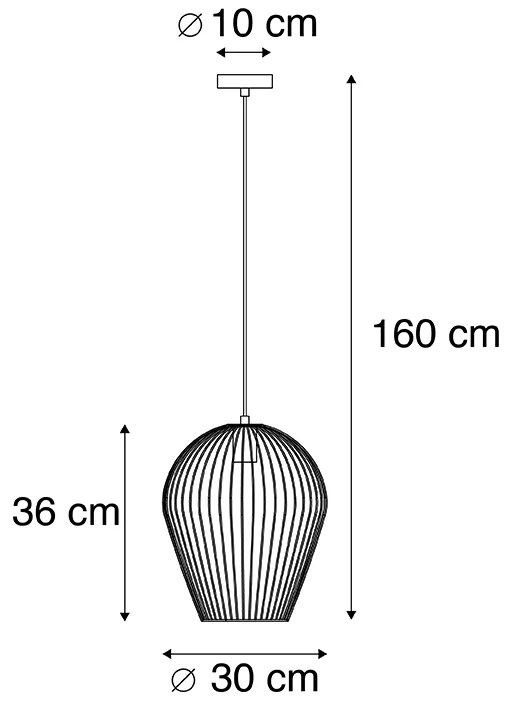 Lampada a sospensione di design dorata - Wire Ario