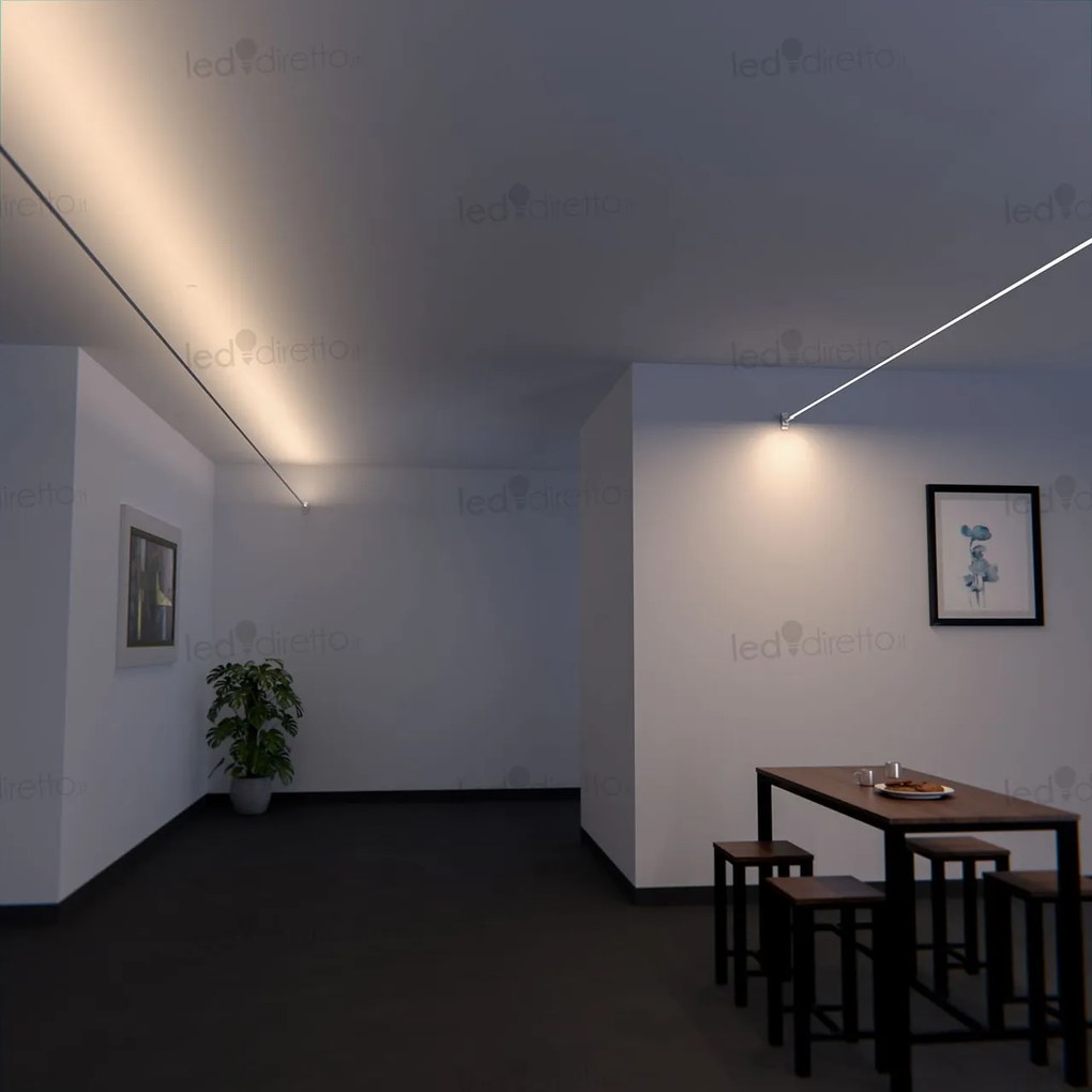 Profilo Sospeso 25m STARLINE per strisce LED Bianca con Banda e fissaggio Variante Lunghezza 25 Metri