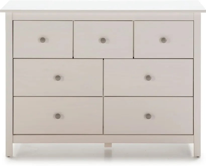 Cassettiera bassa bianca in legno di pino massiccio 110x80 cm Berna - Marckeric