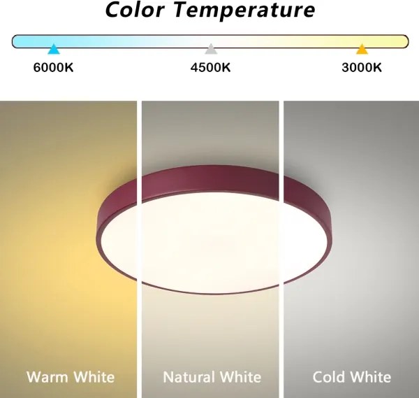 Brilagi-LED dimmerabile plafoniera POOL LED/48W/230V 3000-6000K 40 cm bordeaux+telecomando