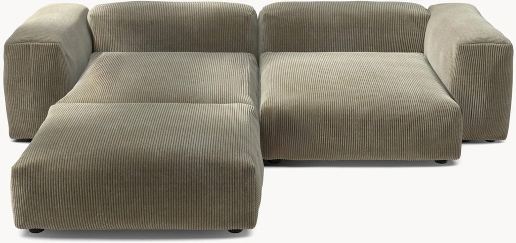 Divano angolare componibile 3 posti in velluto a coste Vetsak