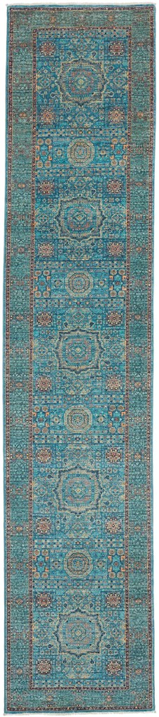 Mamluk Tappeto 80 x 390 Grigio (Pakistan) Annodato A Mano