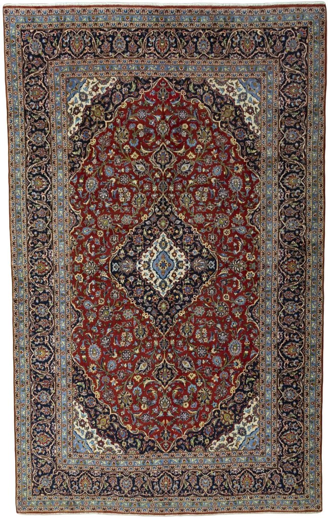 Kashan Tappeto persiano 320 x 200 Rosso (Iran) Annodato A Mano
