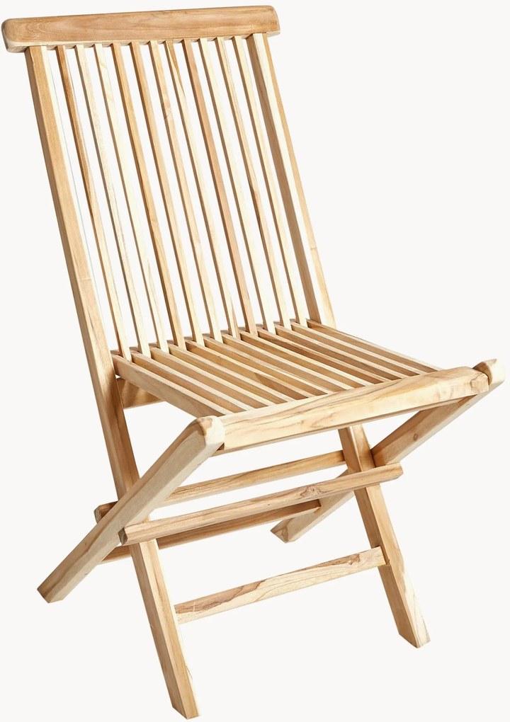 Set di 2 sedie pieghevoli da giardino in legno di teak Jepara