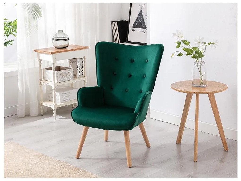 Poltrona in Velluto Verde - VATELY