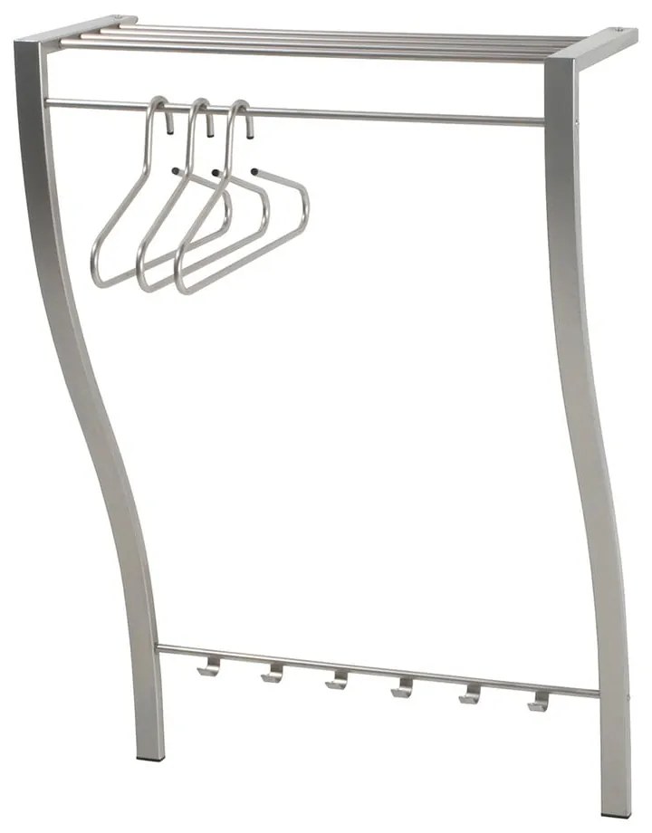 Attaccapanni da parete argentato in metallo con scaffale 75 cm Carve – Spinder Design