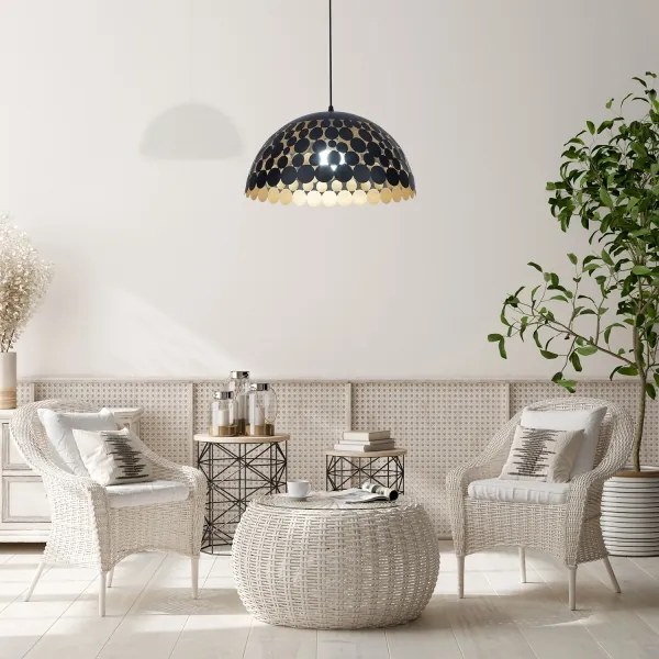 Lampadario a sospensione con filo LISA BLACK 1xE27/60W/230V