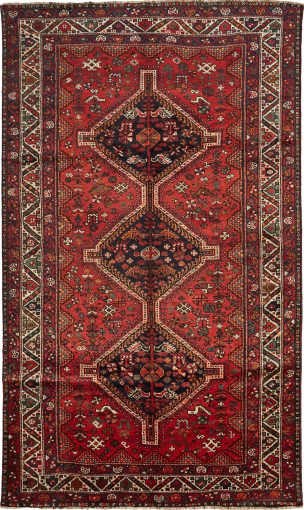 Shiraz Tappeto persiano 270 x 160 Rosso (Iran) Annodato A Mano