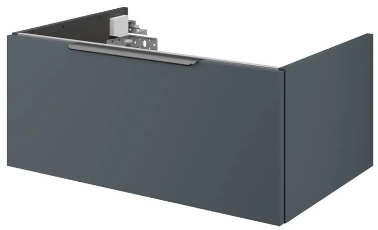 Mobile da bagno sotto lavabo SENSEA Neo grigio laccato lucido L 75 x H 32 x P 48 cm 1 cassetto, lavabo non incluso
