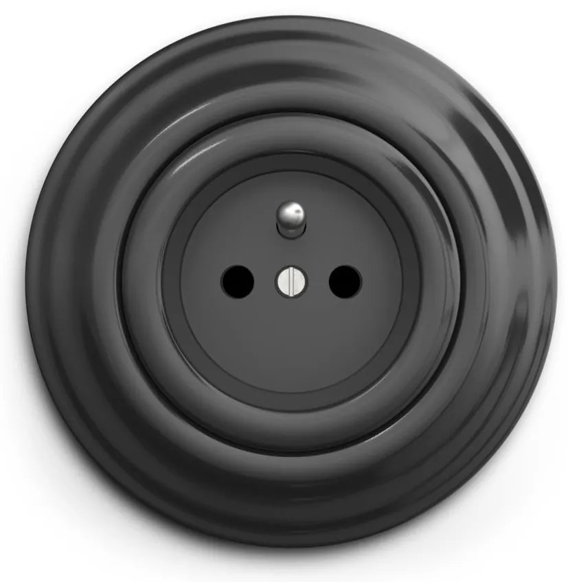 Kliklap - Presa elettrica da parete retrò con cornice 230 V, antracite