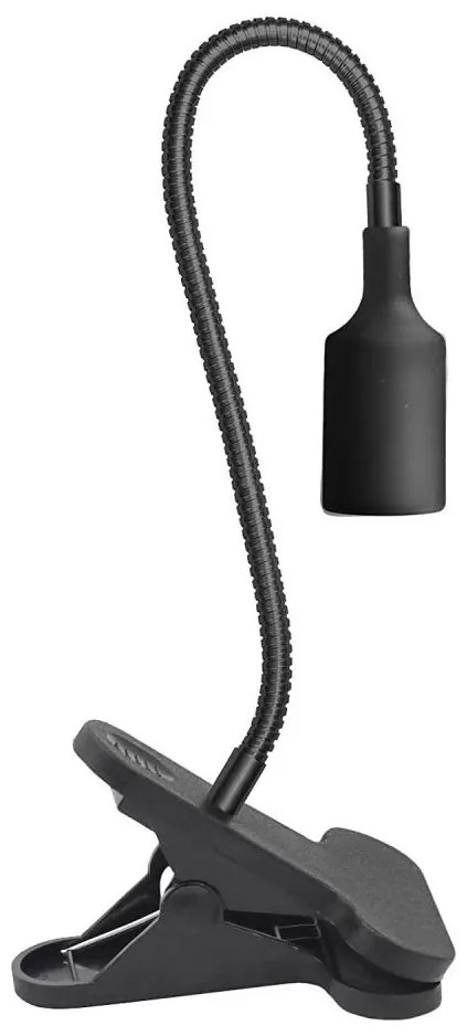 Lampada da tavolo flessibile con clip PLANTY 1xE27/30W/230V nero
