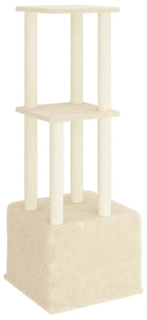 Albero per gatti con tiragraffi in sisal crema 133,5 cm