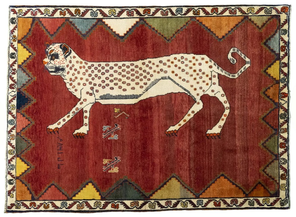 Gabbeh Tappeto 140 x 190 Rosso (Iran) Annodato A Mano