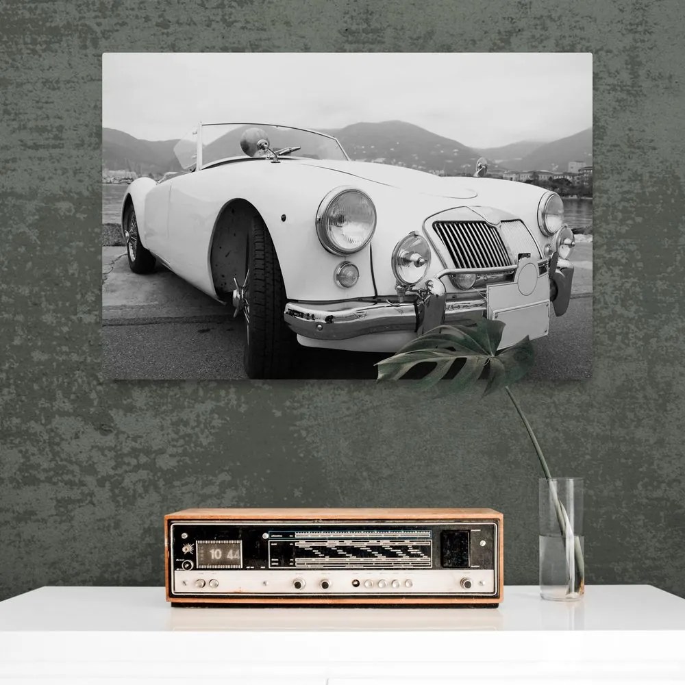 Quadro su tela – Vettura d'epoca di lusso in bianco e nero