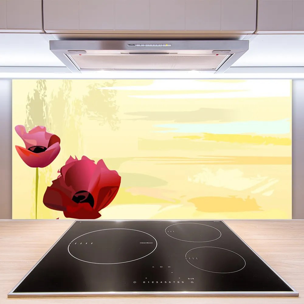 Pannello paraschizzi cucina I fiori della pianta 125x50 cm
