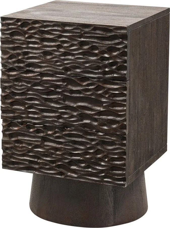 Comodino marrone scuro in mango massiccio Crumble – WOOOD