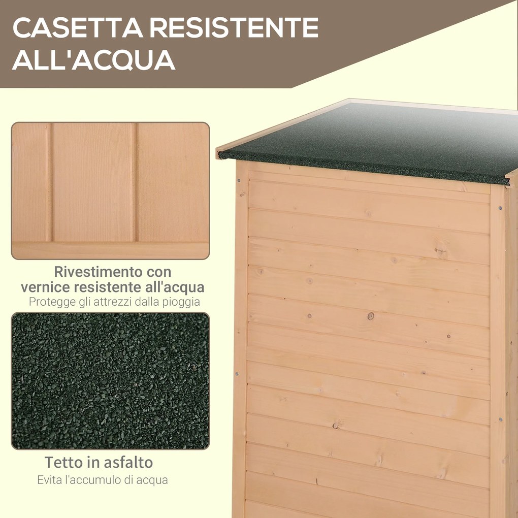 Casetta Box da Giardino in Legno di Abete 75x56x115 cm...