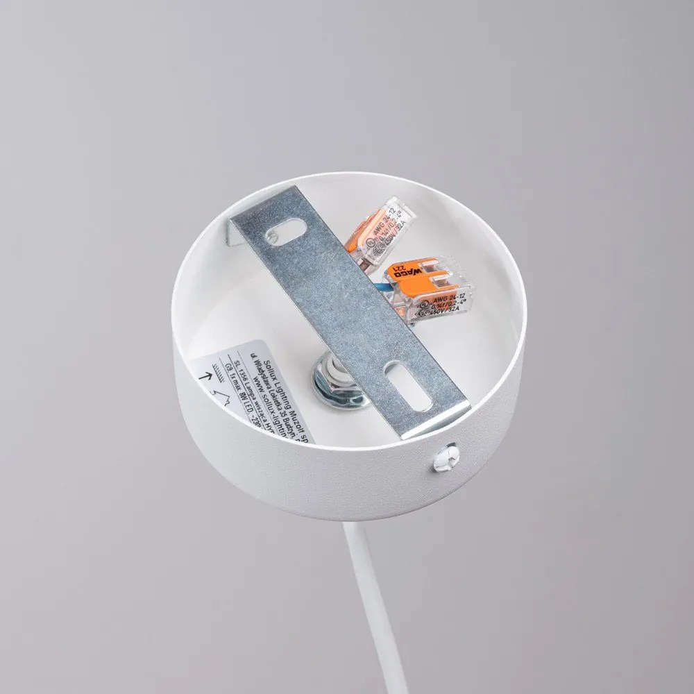 Lampada per bambini bianca con paralume in vetro Mab – Sollux