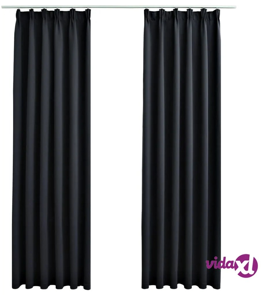 vidaXL Tende Oscuranti con Ganci 2 pz Nere 140x245 cm