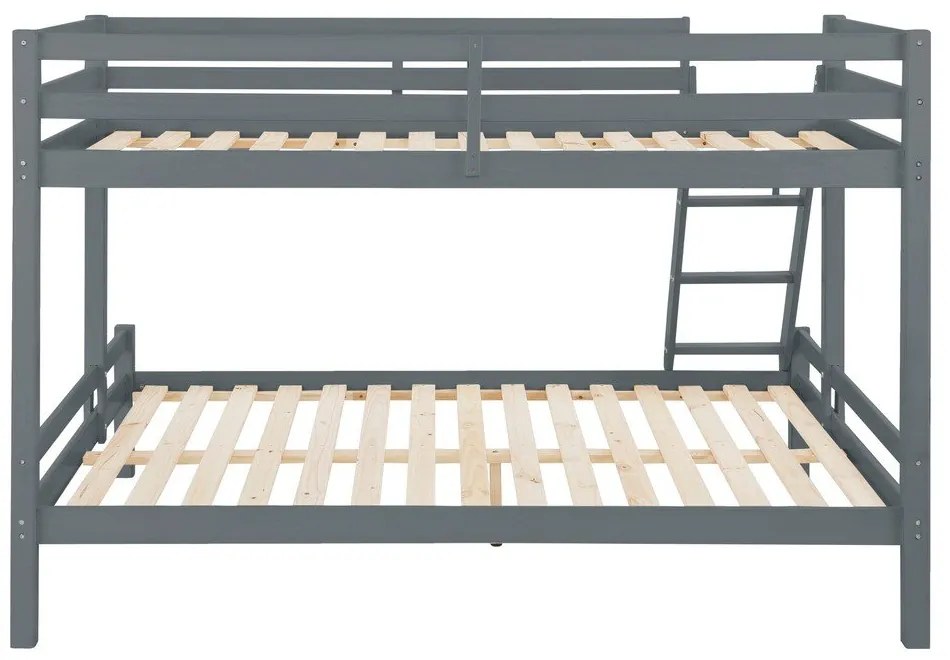 Letto a castello grigio in legno di pino Alpi2 - Støraa