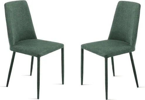 Sedia imbottita in tessuto Verde ETTORE 2 sedie