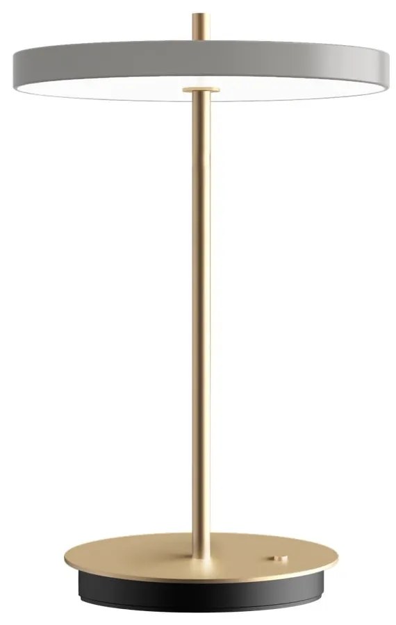 Lampada da tavolo dimmerabile a LED grigio chiaro con paralume in metallo (altezza 31 cm) Asteria Move - UMAGE